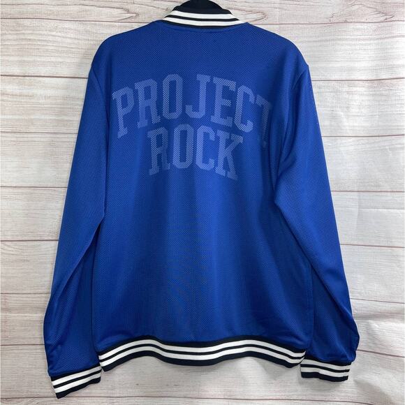 Under Armour Project Rock Mesh Varsity Blue Jacket Mens Size Large (1377437-471) - Picture 8 of 9